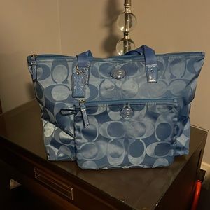 Coach signature nylon weekender set